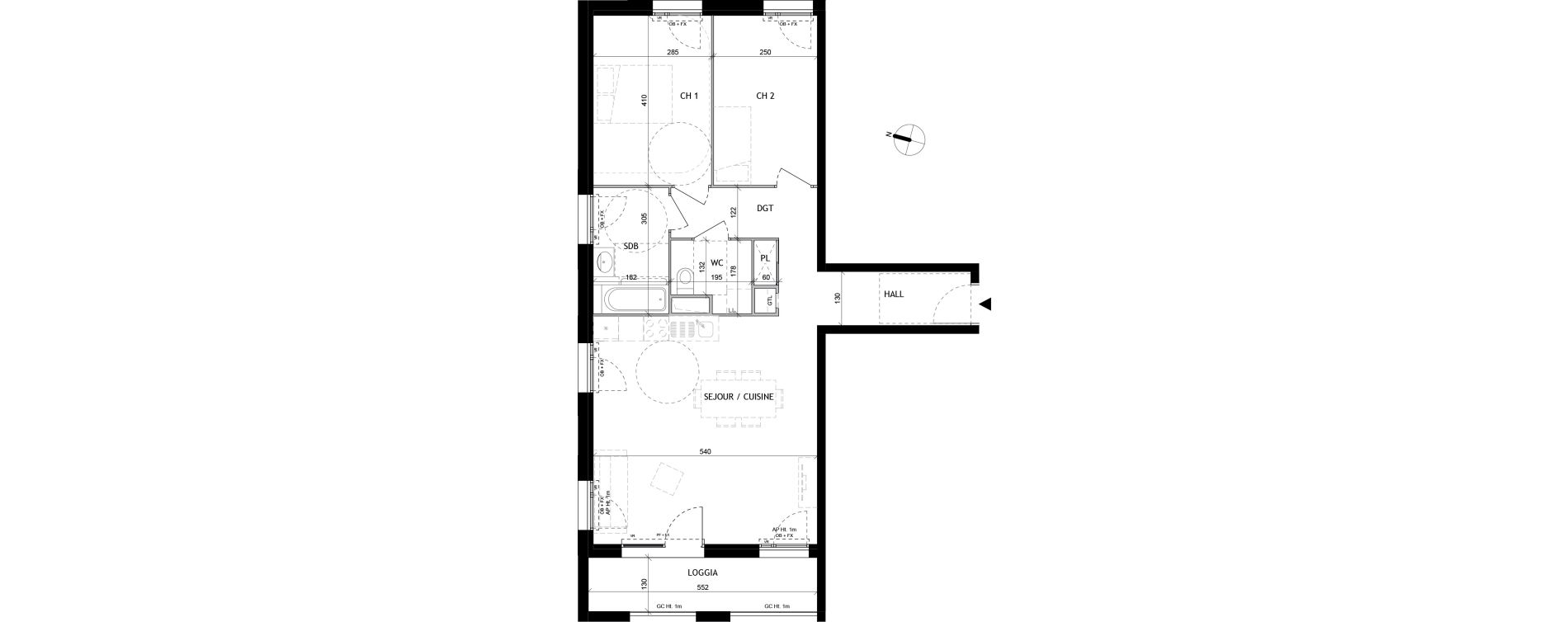 Appartement T3 de 71,90 m2 &agrave; Tourcoing Tourcoing l'union