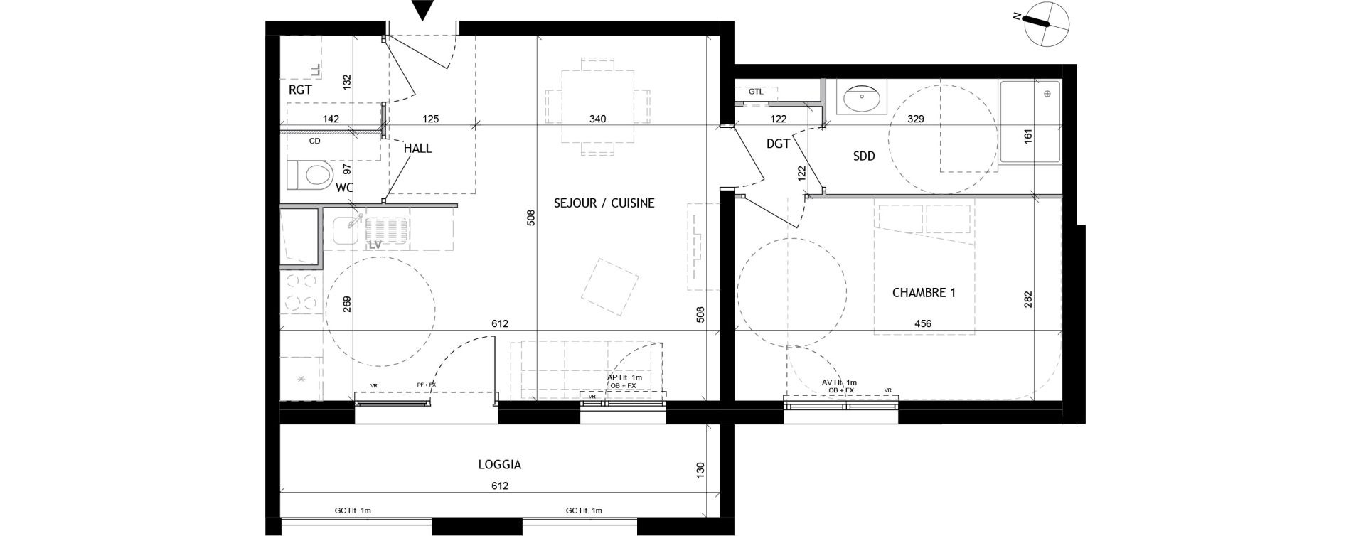 Appartement T2 de 50,00 m2 &agrave; Tourcoing Tourcoing l'union