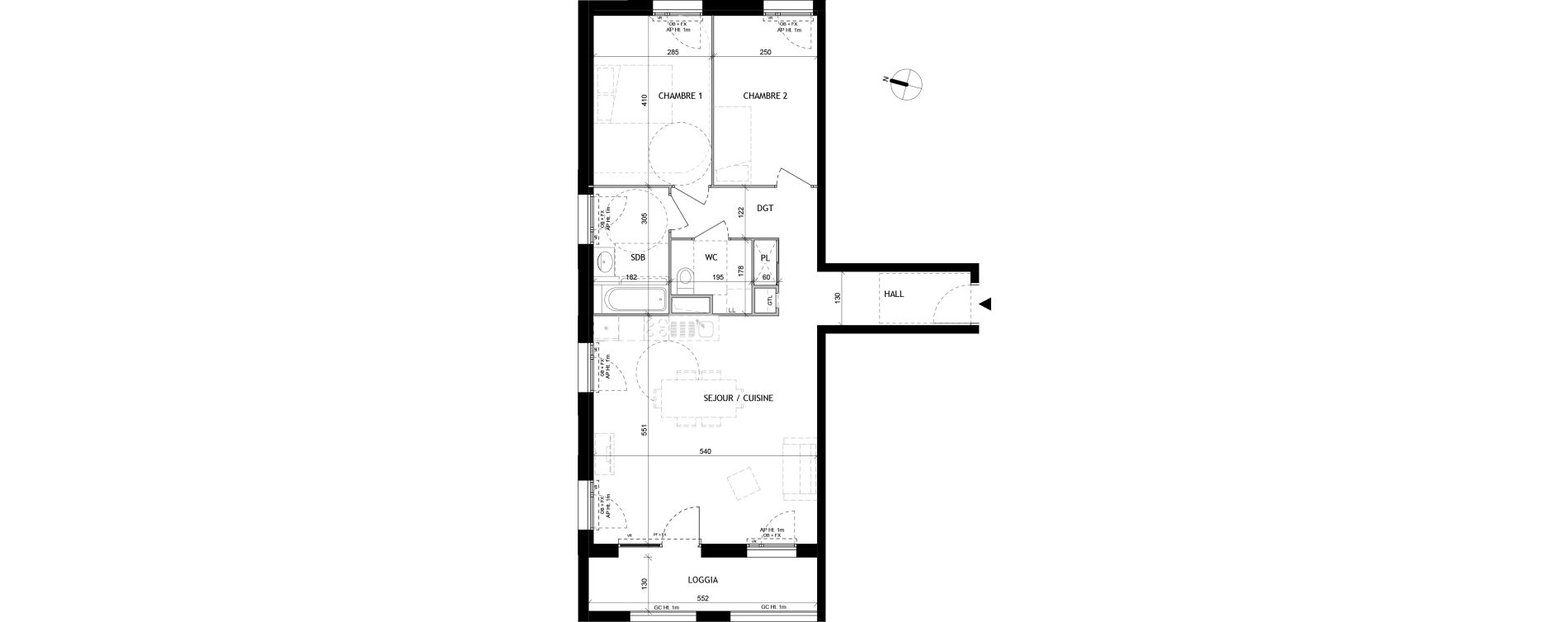 Appartement T3 de 71,90 m2 &agrave; Tourcoing Tourcoing l'union