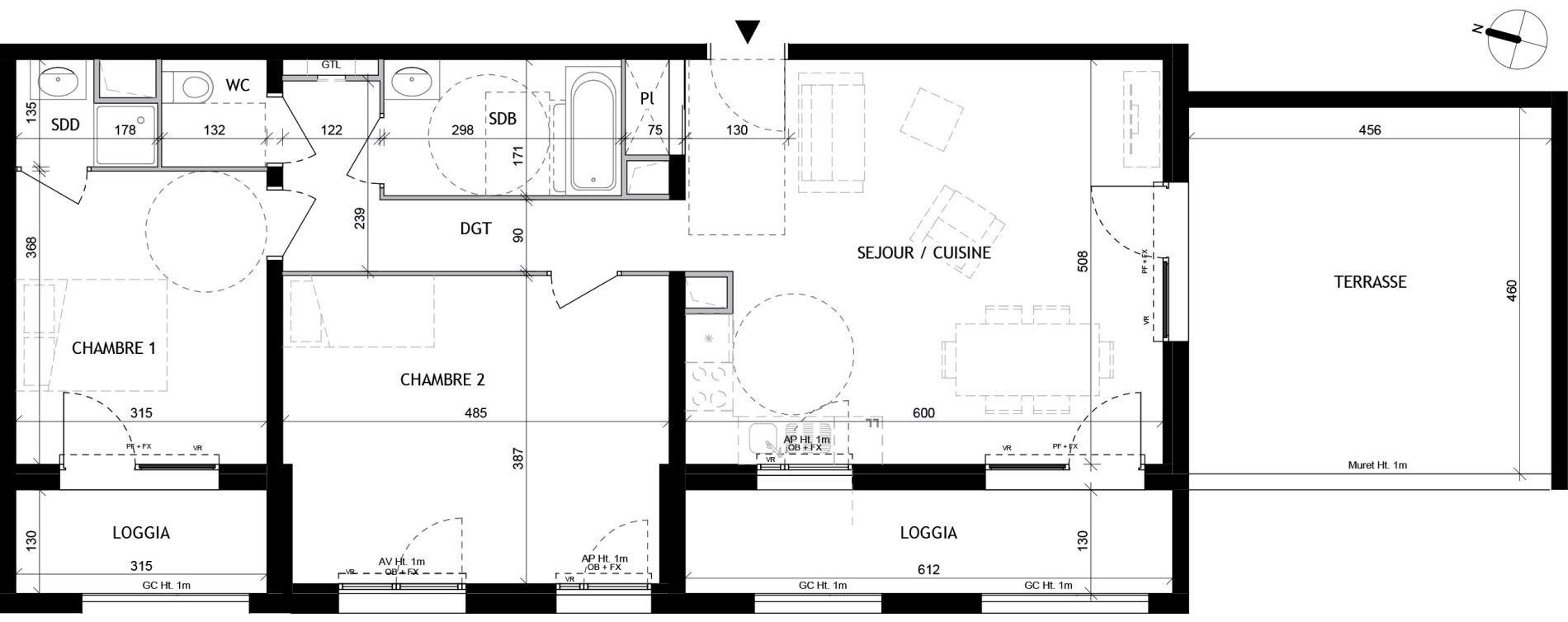 Appartement T3 de 76,20 m2 &agrave; Tourcoing Tourcoing l'union