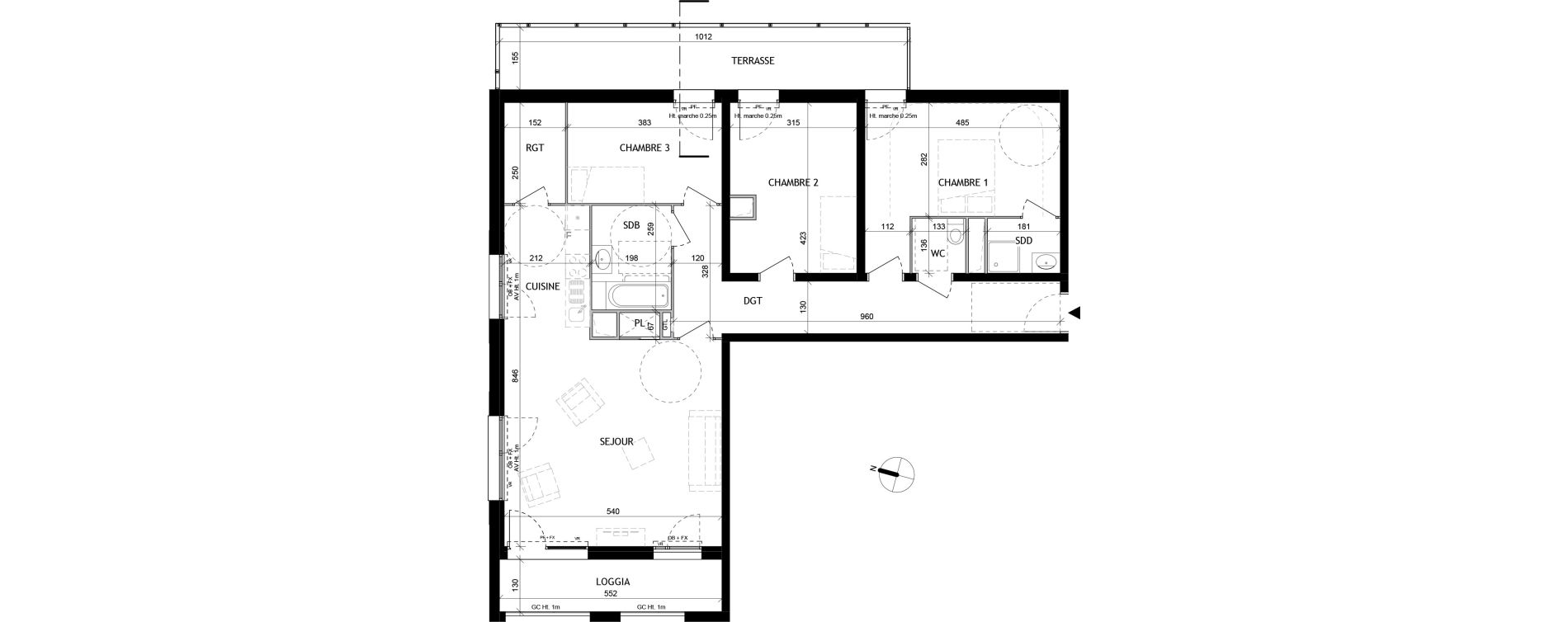 Appartement T4 de 101,30 m2 &agrave; Tourcoing Tourcoing l'union