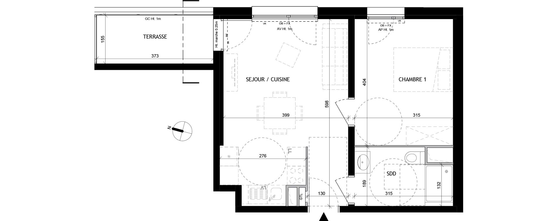 Appartement T2 de 41,20 m2 &agrave; Tourcoing Tourcoing l'union