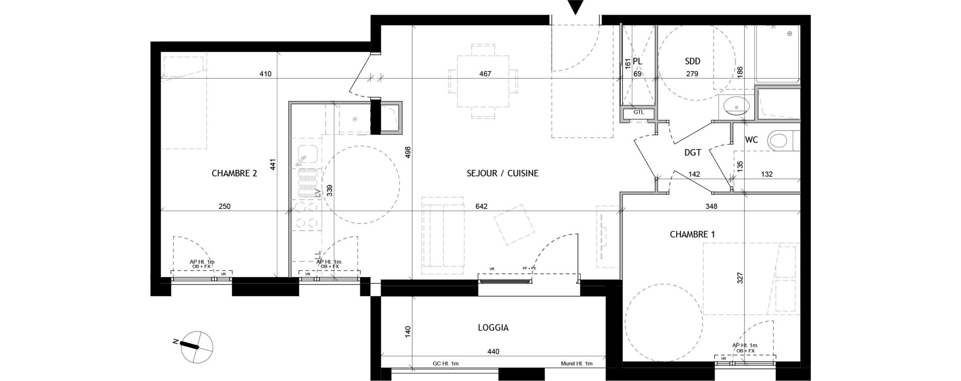 Appartement T3 de 62,10 m2 &agrave; Tourcoing Tourcoing l'union