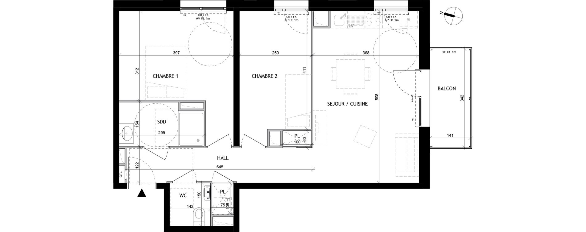 Appartement T3 de 62,00 m2 &agrave; Tourcoing Tourcoing l'union