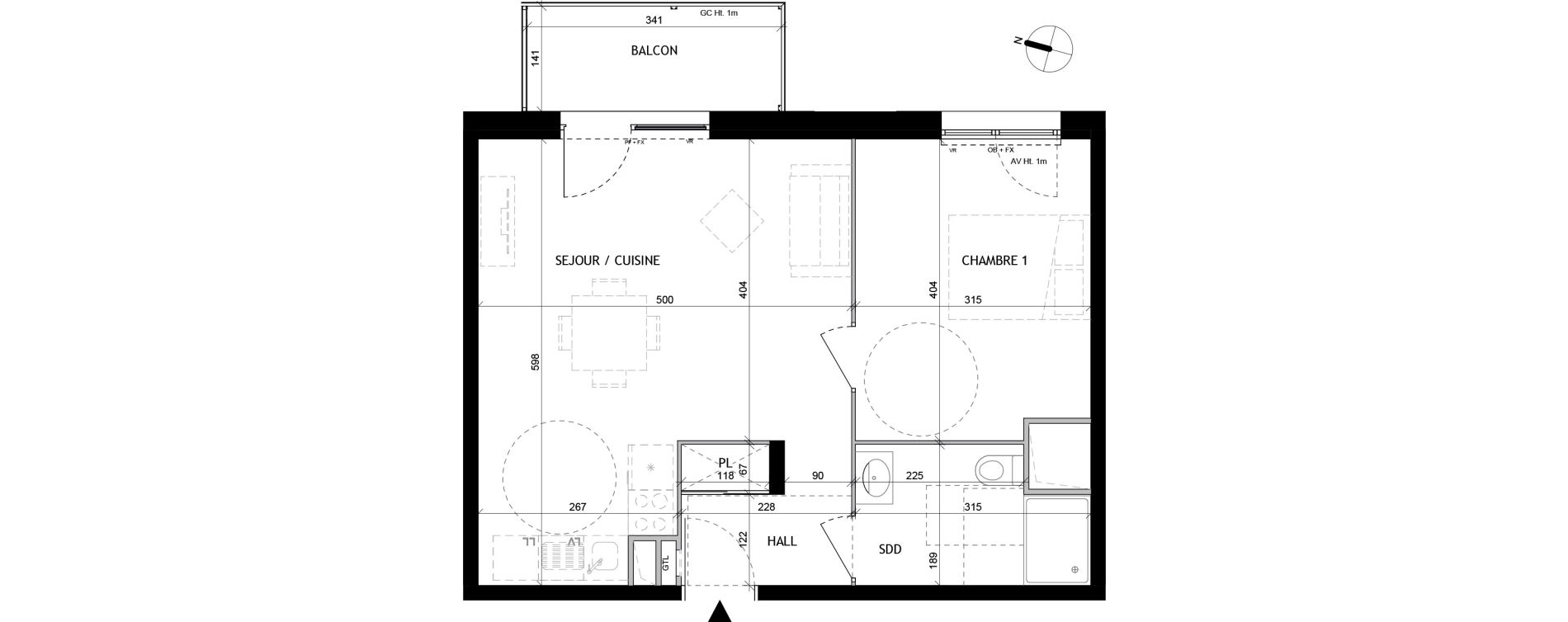 Appartement T2 de 47,00 m2 &agrave; Tourcoing Tourcoing l'union