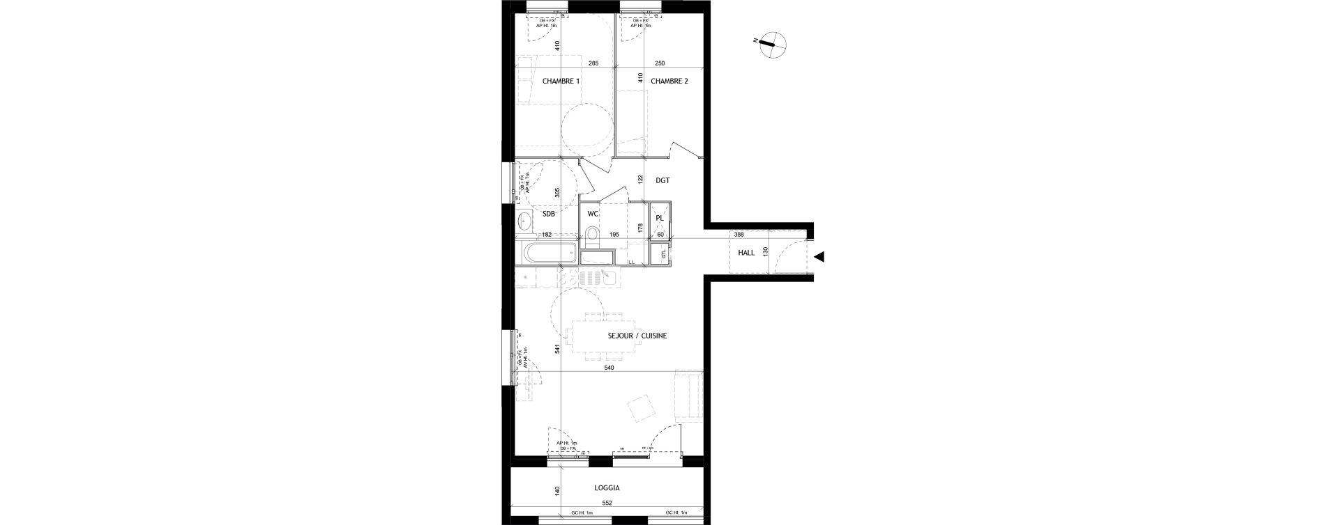 Appartement T3 de 70,20 m2 &agrave; Tourcoing Tourcoing l'union