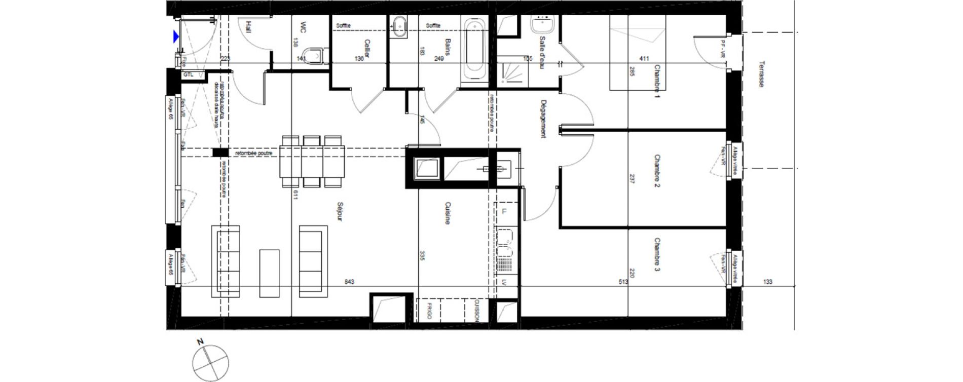Appartement T4 de 96,46 m2 &agrave; Tourcoing Virolois