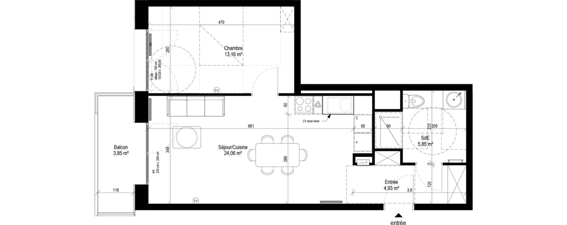 Appartement T2 de 48,01 m2 &agrave; Tourcoing Le quadrilat&egrave;re des piscines