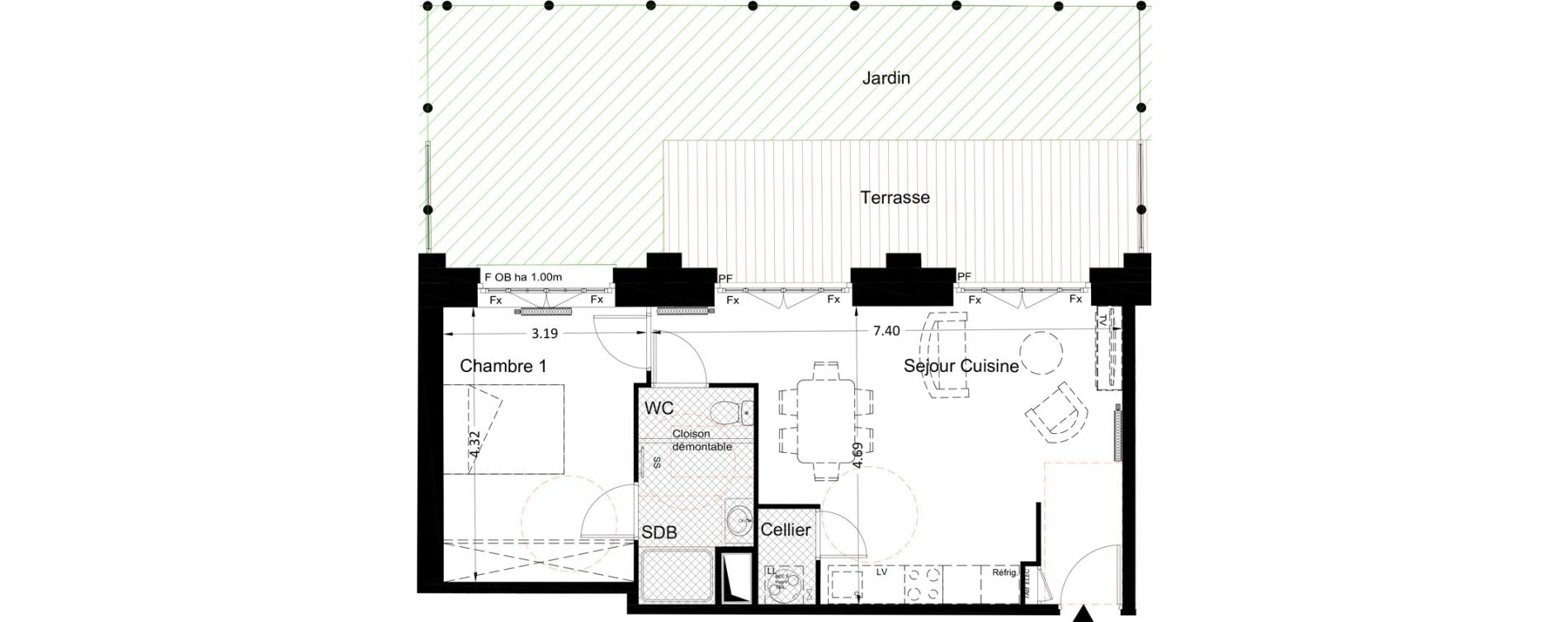 Appartement T2 de 48,20 m2 &agrave; Tourcoing Centre