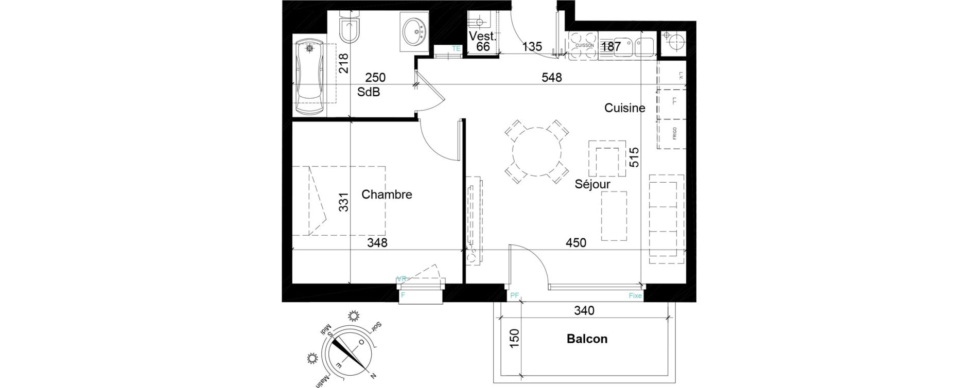 Appartement T2 de 42,11 m2 &agrave; Tourcoing Les phalempins
