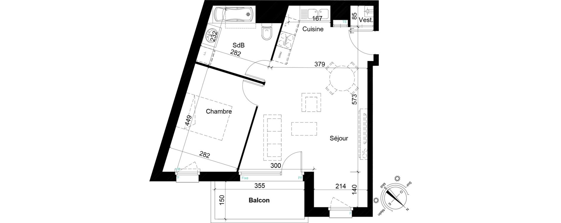 Appartement T2 de 48,37 m2 &agrave; Tourcoing Les phalempins