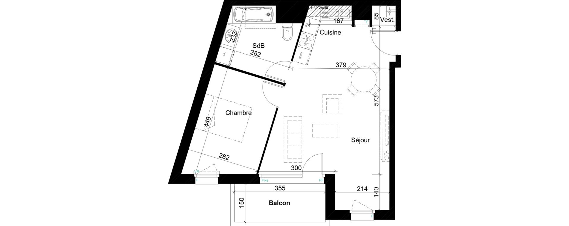 Appartement T2 de 48,37 m2 &agrave; Tourcoing Les phalempins