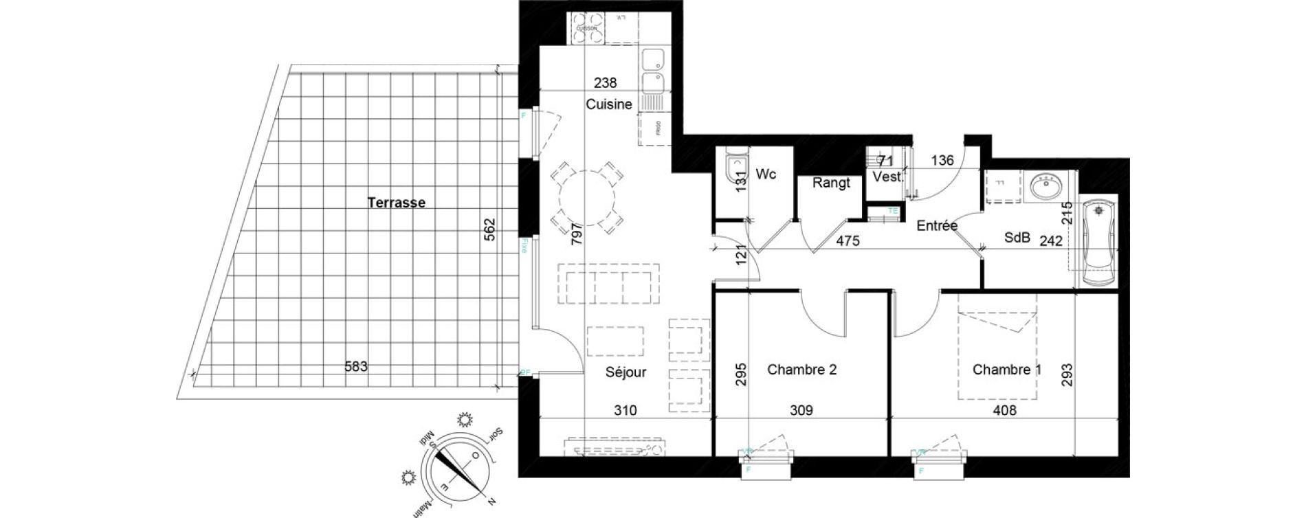 Appartement T3 de 59,28 m2 &agrave; Tourcoing Les phalempins