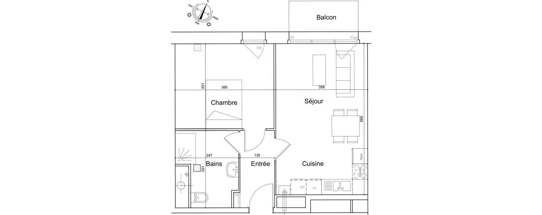 Appartement T2 de 43,40 m2 &agrave; Tourcoing Les phalempins