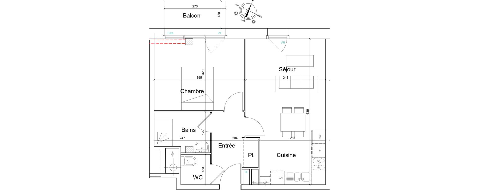 Appartement T2 de 44,37 m2 &agrave; Tourcoing Les phalempins