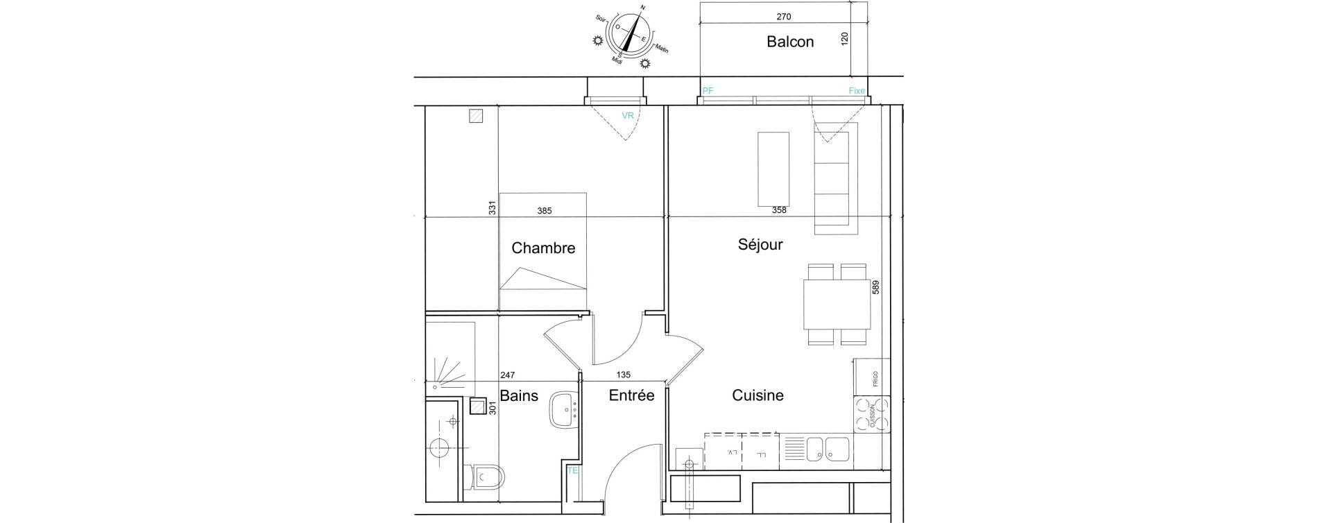 Appartement T2 de 43,40 m2 &agrave; Tourcoing Les phalempins