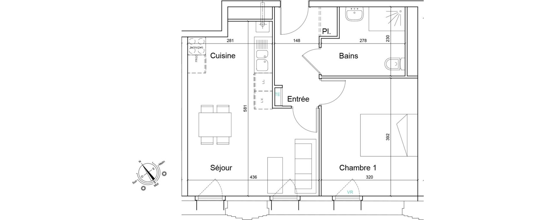 Appartement T2 de 43,74 m2 &agrave; Tourcoing Les phalempins