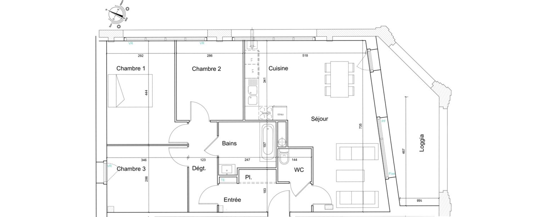 Appartement T4 de 81,95 m2 &agrave; Tourcoing Les phalempins