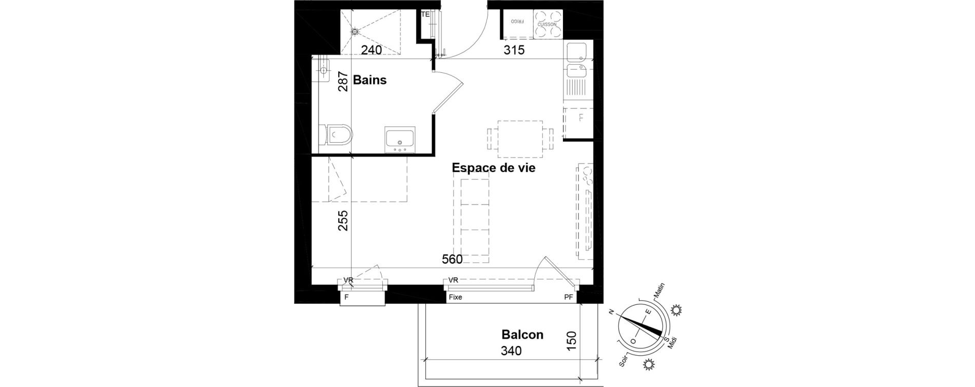 Appartement T1 de 29,26 m2 &agrave; Tourcoing Les phalempins