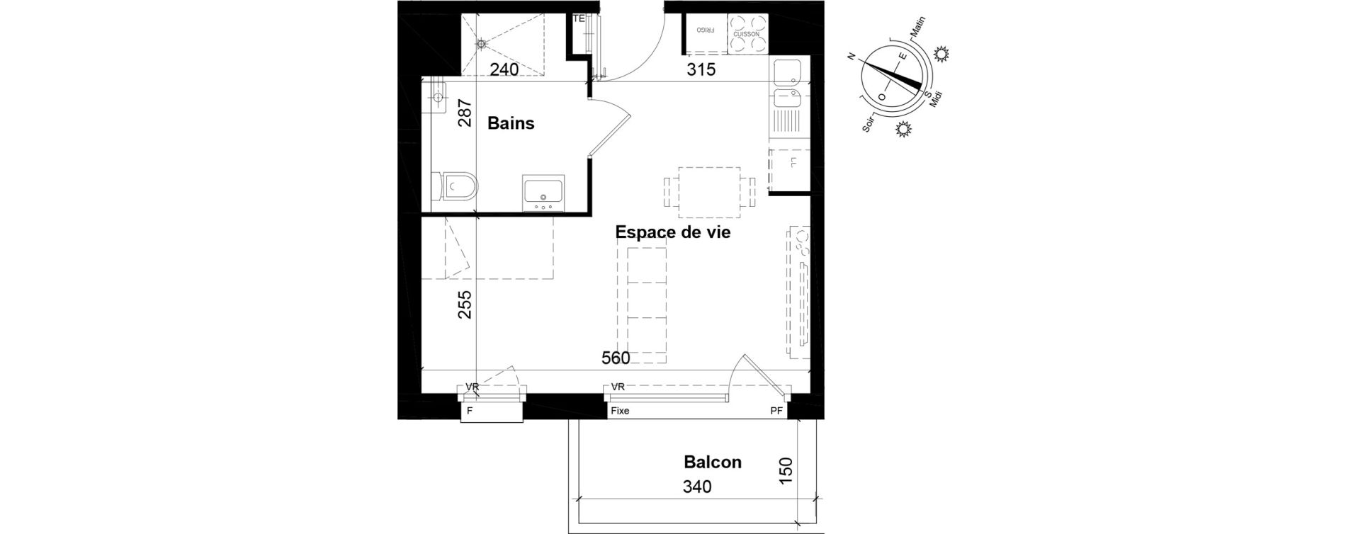 Appartement T1 de 29,26 m2 &agrave; Tourcoing Les phalempins