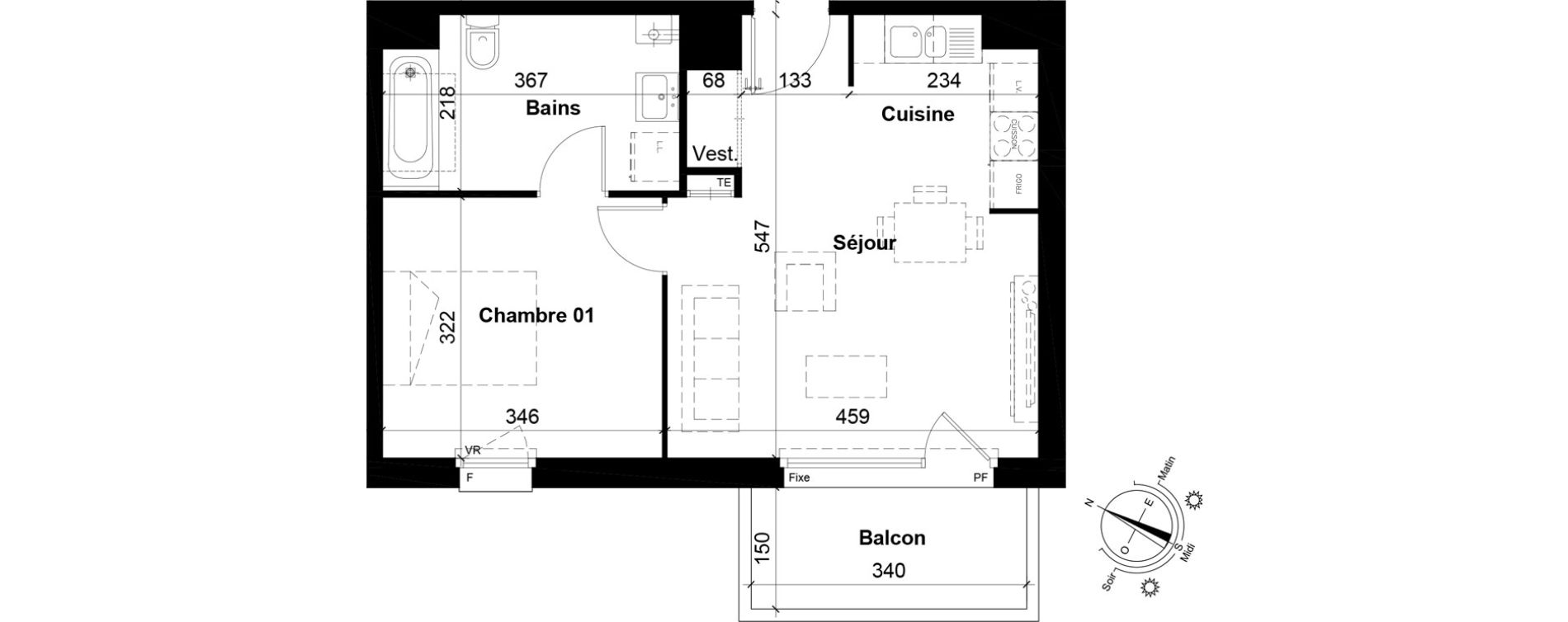 Appartement T2 de 42,26 m2 &agrave; Tourcoing Les phalempins