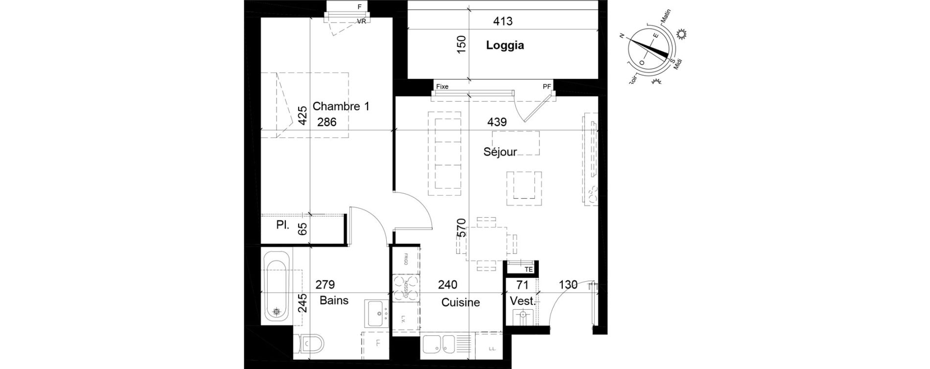 Appartement T2 de 43,17 m2 &agrave; Tourcoing Les phalempins