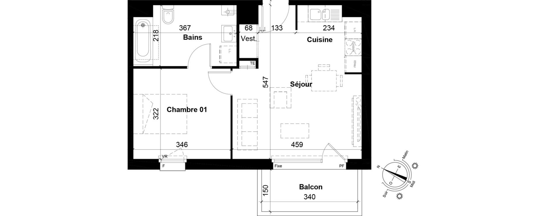 Appartement T2 de 42,26 m2 &agrave; Tourcoing Les phalempins