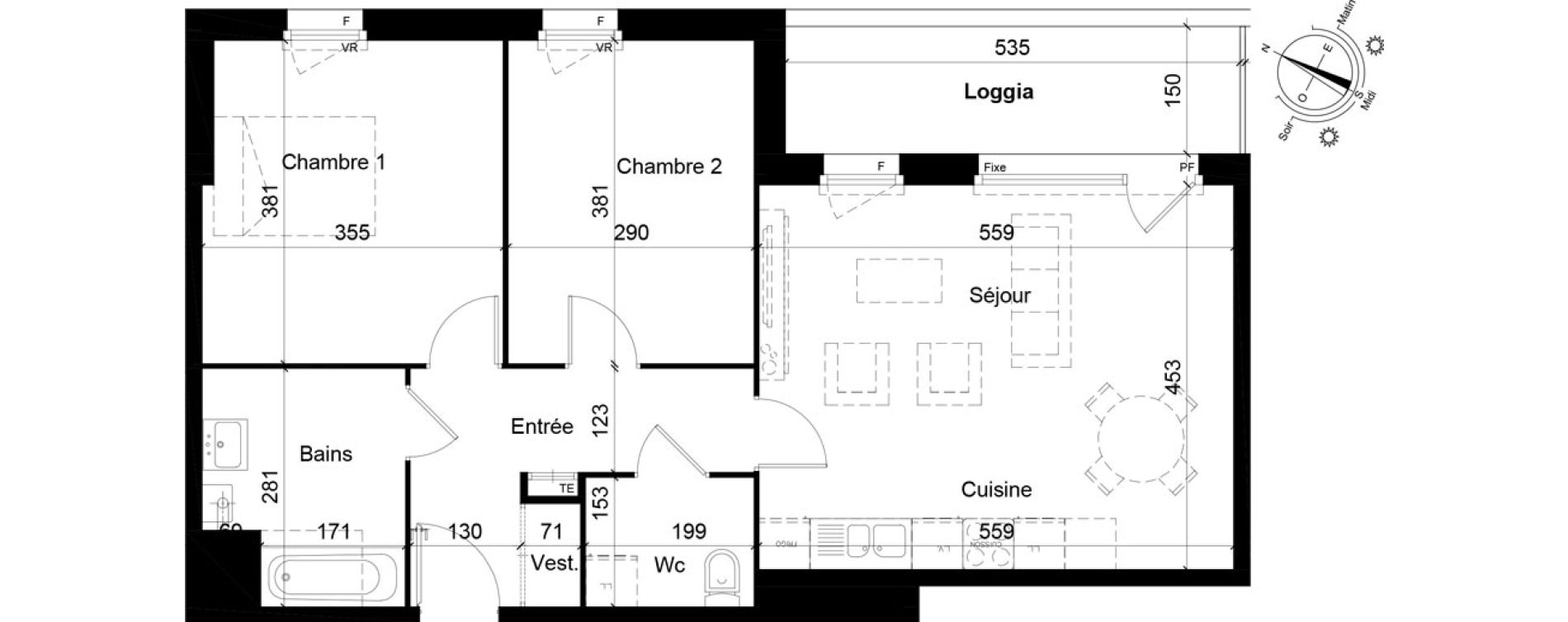 Appartement T3 de 66,63 m2 &agrave; Tourcoing Les phalempins