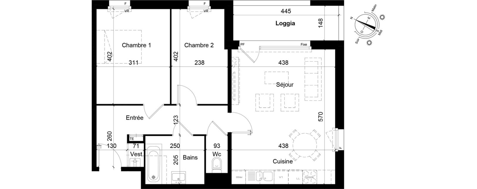 Appartement T3 de 62,61 m2 &agrave; Tourcoing Les phalempins