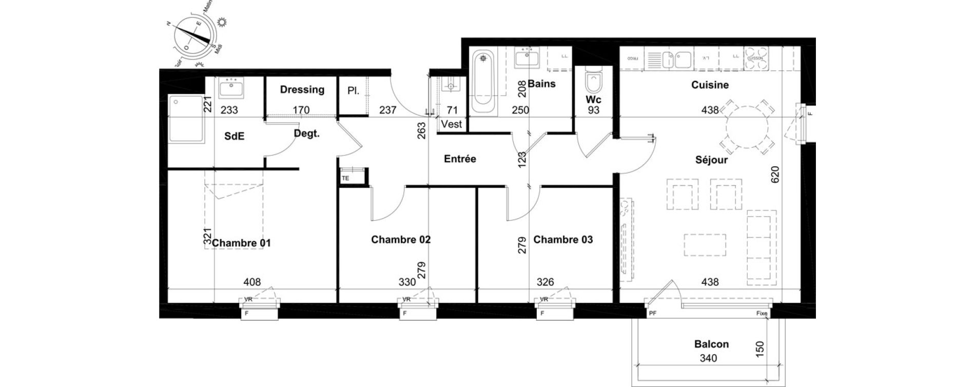 Appartement T4 de 85,59 m2 &agrave; Tourcoing Les phalempins