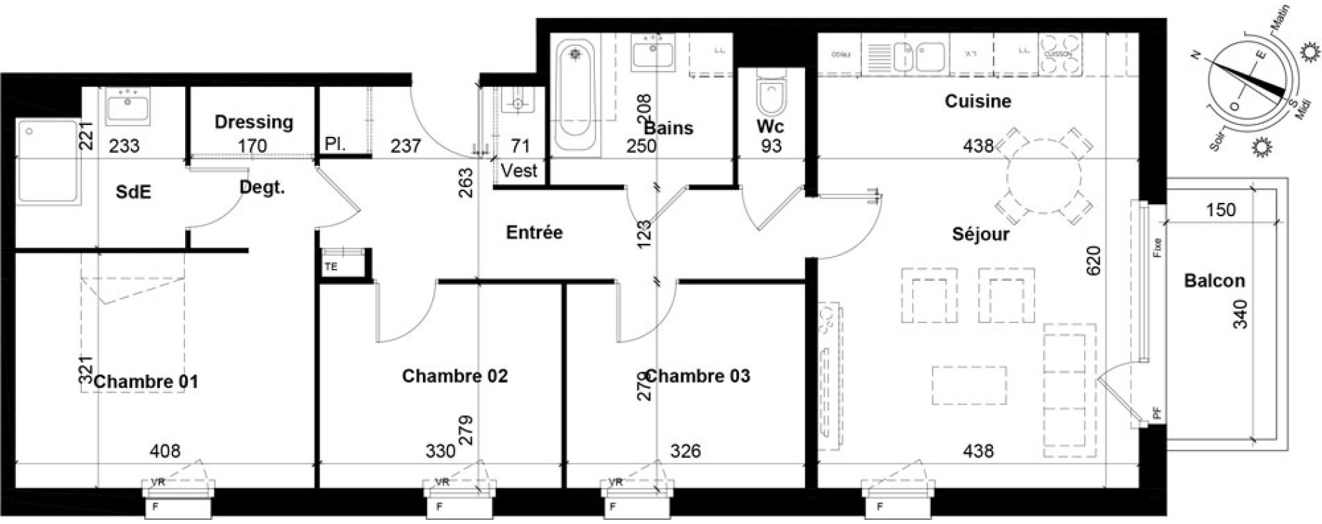 Appartement T4 de 86,00 m2 &agrave; Tourcoing Les phalempins