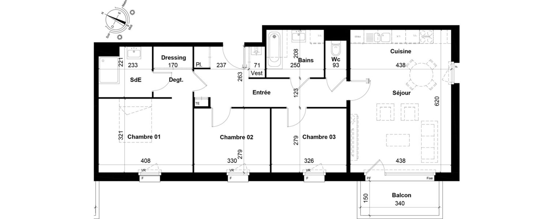 Appartement T4 de 85,59 m2 &agrave; Tourcoing Les phalempins