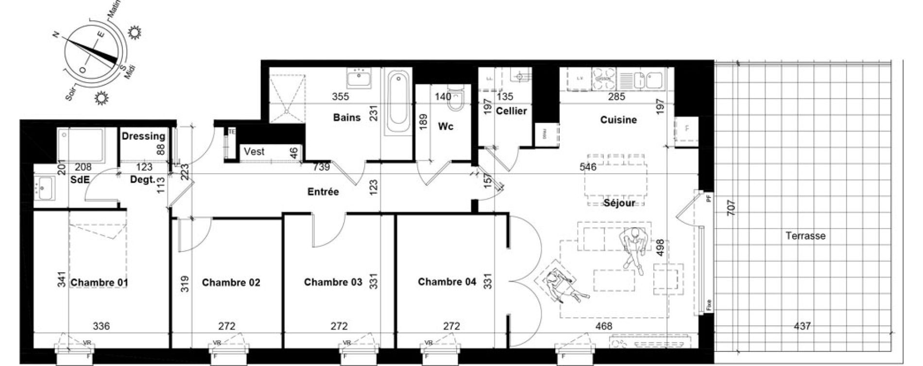 Appartement T5 de 99,47 m2 &agrave; Tourcoing Les phalempins