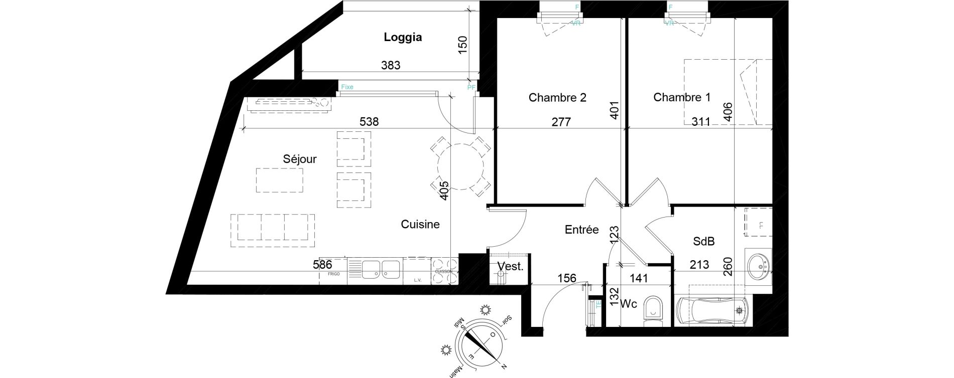 Appartement T3 de 61,41 m2 &agrave; Tourcoing Les phalempins