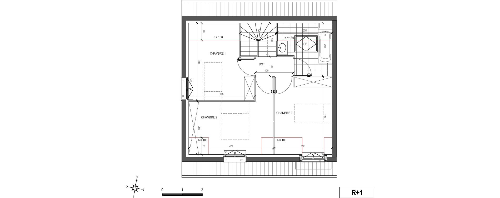 Maison T4 de 80,42 m2 &agrave; Tourcoing Brun pain - les francs