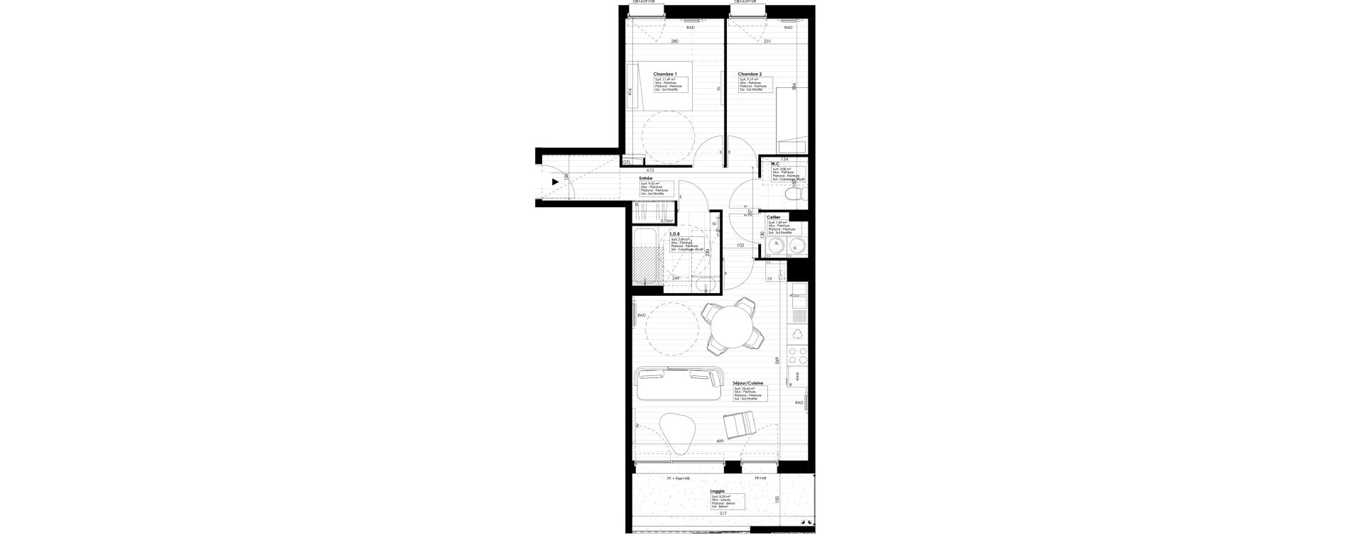 Appartement T3 de 64,08 m2 &agrave; Tourcoing Nationale