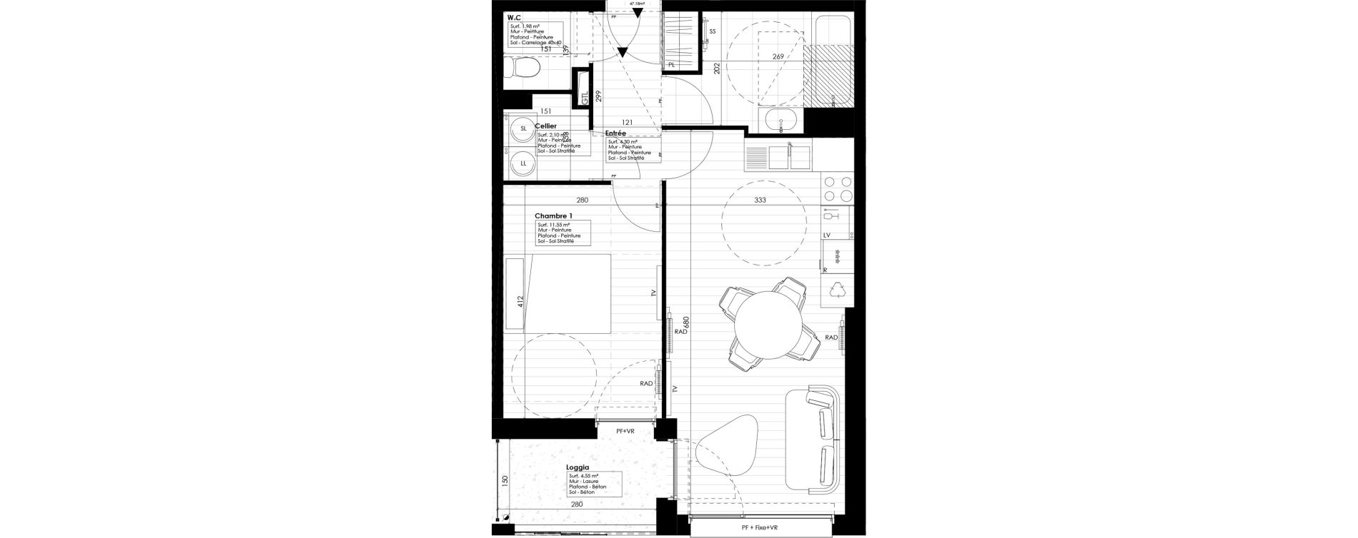 Appartement T2 de 47,18 m2 &agrave; Tourcoing Nationale