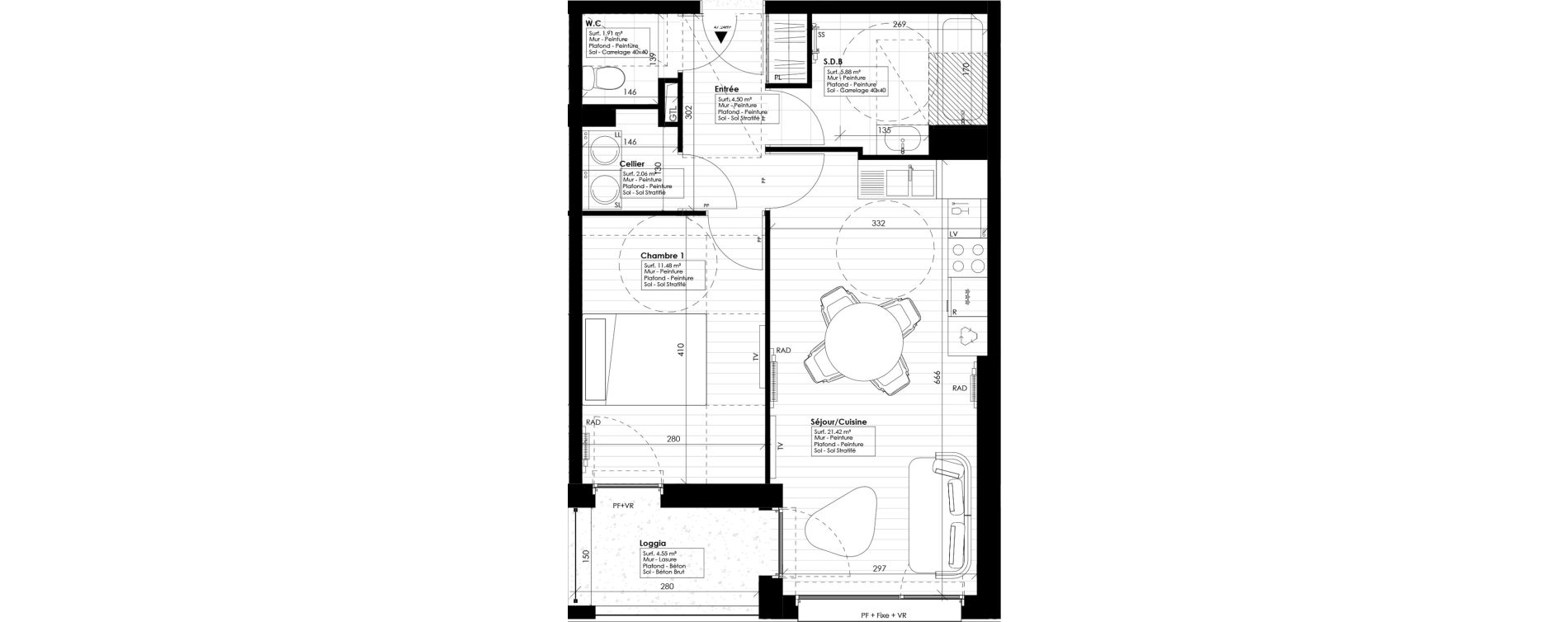 Appartement T2 de 47,24 m2 &agrave; Tourcoing Nationale