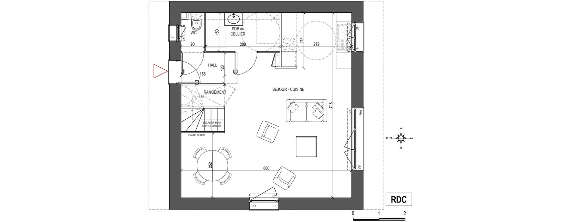 Maison T4 de 80,42 m2 &agrave; Tourcoing Brun pain - les francs