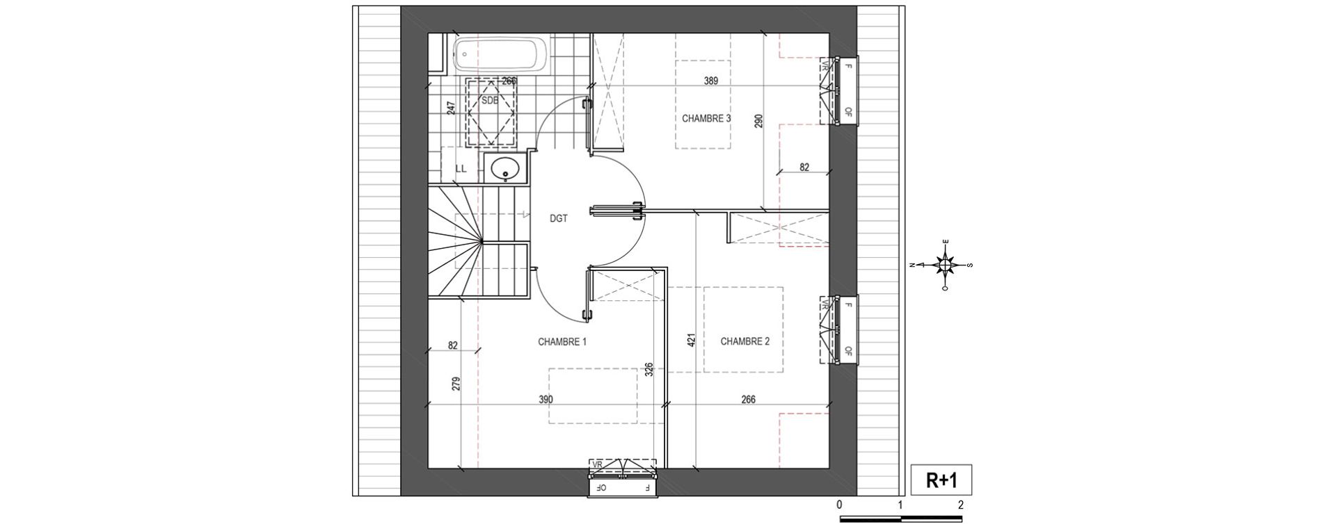 Maison T4 de 80,42 m2 &agrave; Tourcoing Brun pain - les francs