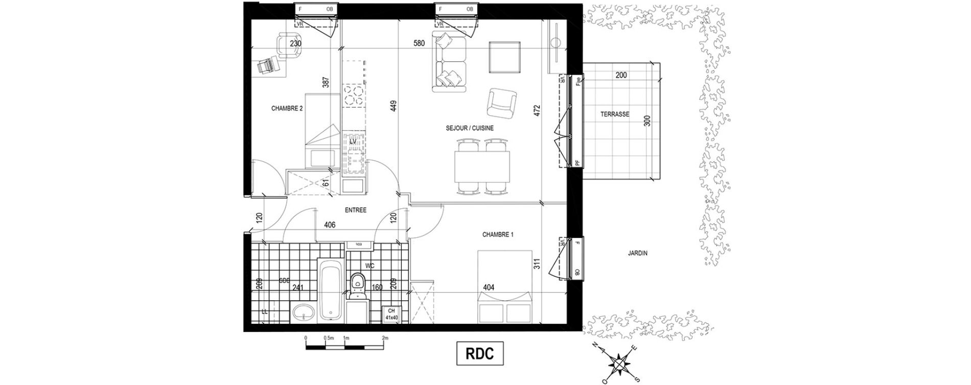 Appartement T3 de 62,26 m2 &agrave; Tourcoing Brun pain - les francs