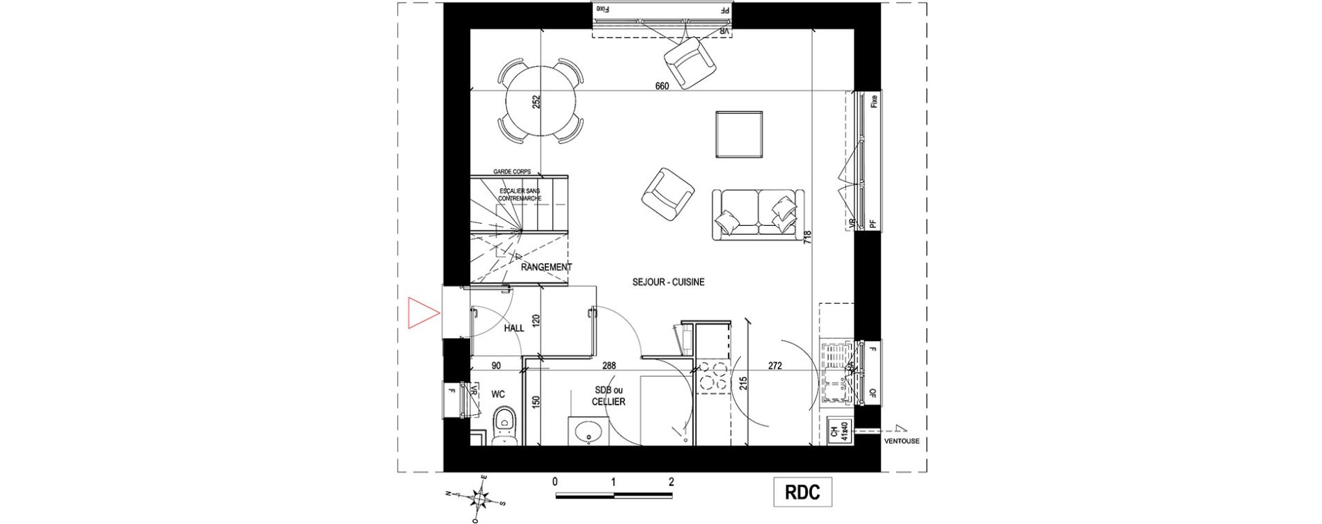 Maison T4 de 8,18 m2 &agrave; Tourcoing Brun pain - les francs