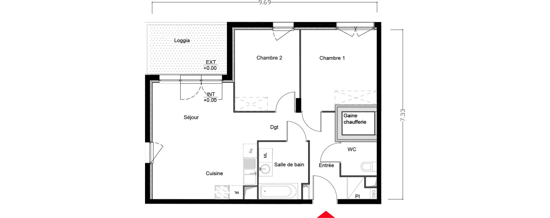 Appartement T3 de 58,00 m2 &agrave; Tourcoing Epideme