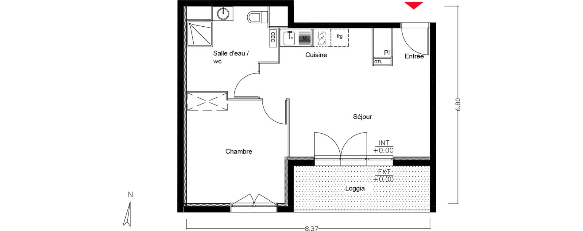 Appartement T2 de 43,52 m2 &agrave; Tourcoing Epideme