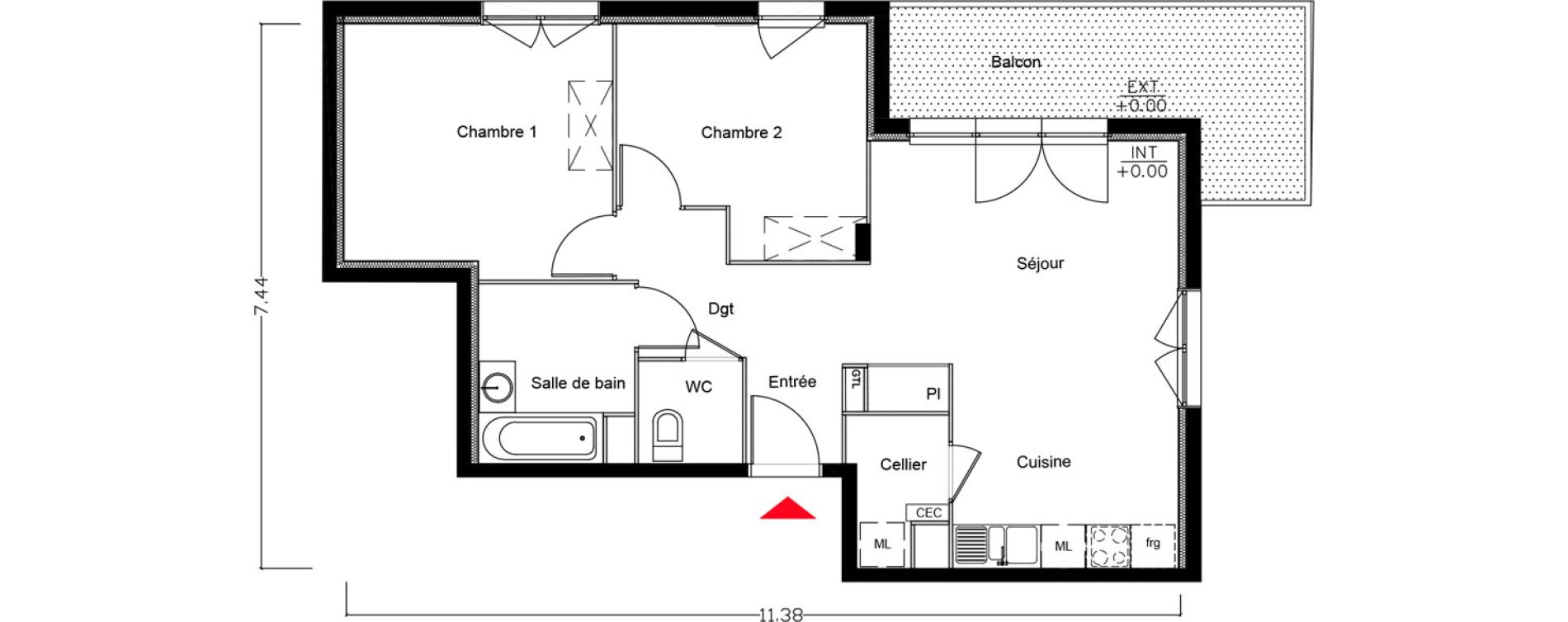 Appartement T3 de 60,71 m2 &agrave; Tourcoing Epideme