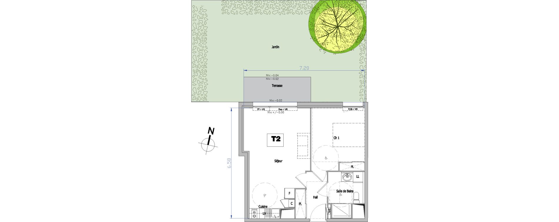 Appartement T2 de 43,92 m2 &agrave; Tourcoing Flocon - blanche porte