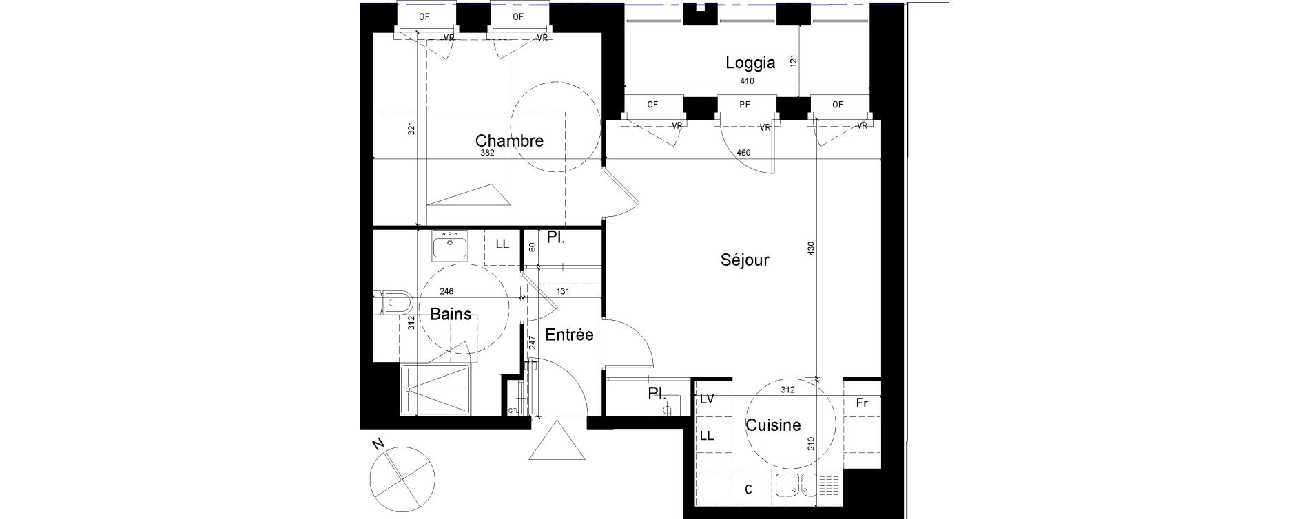 Appartement T2 de 50,32 m2 &agrave; Tourcoing Les phalempins