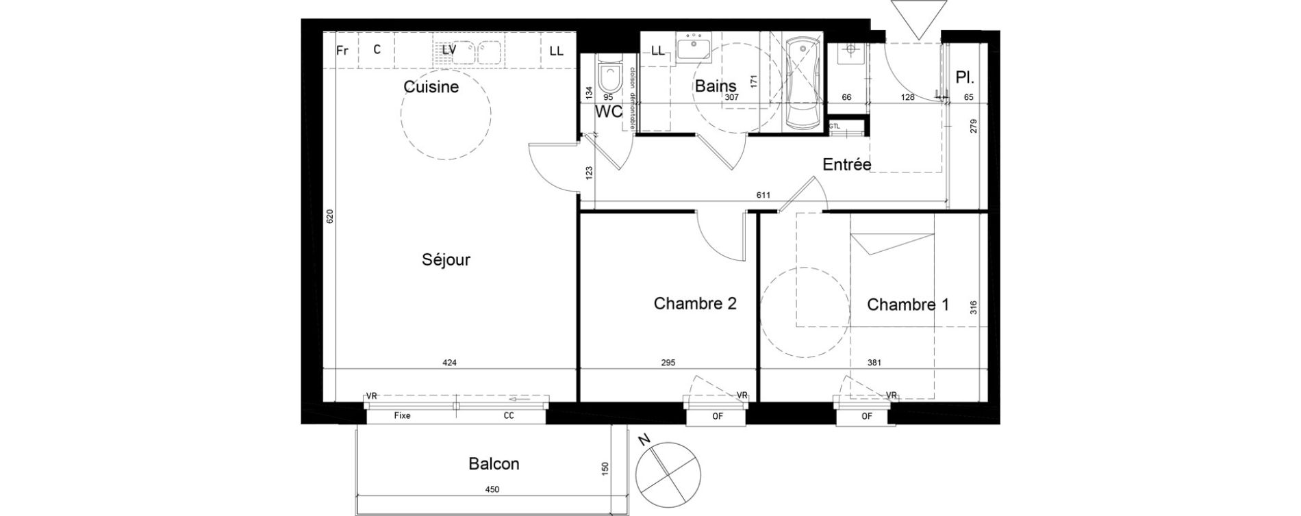 Appartement T3 de 66,28 m2 &agrave; Tourcoing Les phalempins