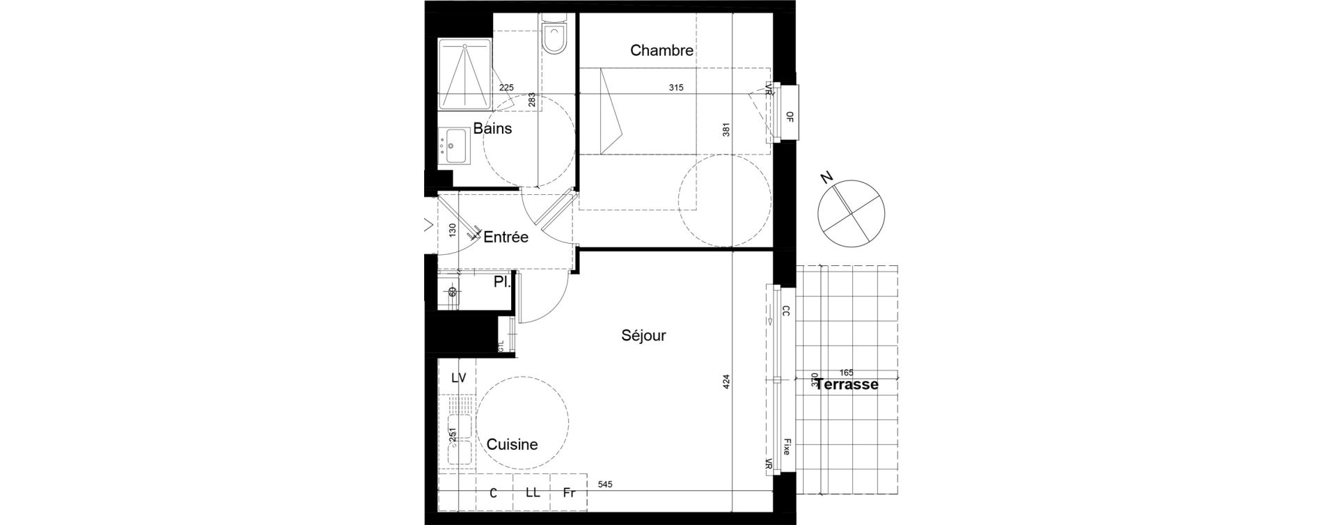 Appartement T2 de 42,13 m2 &agrave; Tourcoing Les phalempins