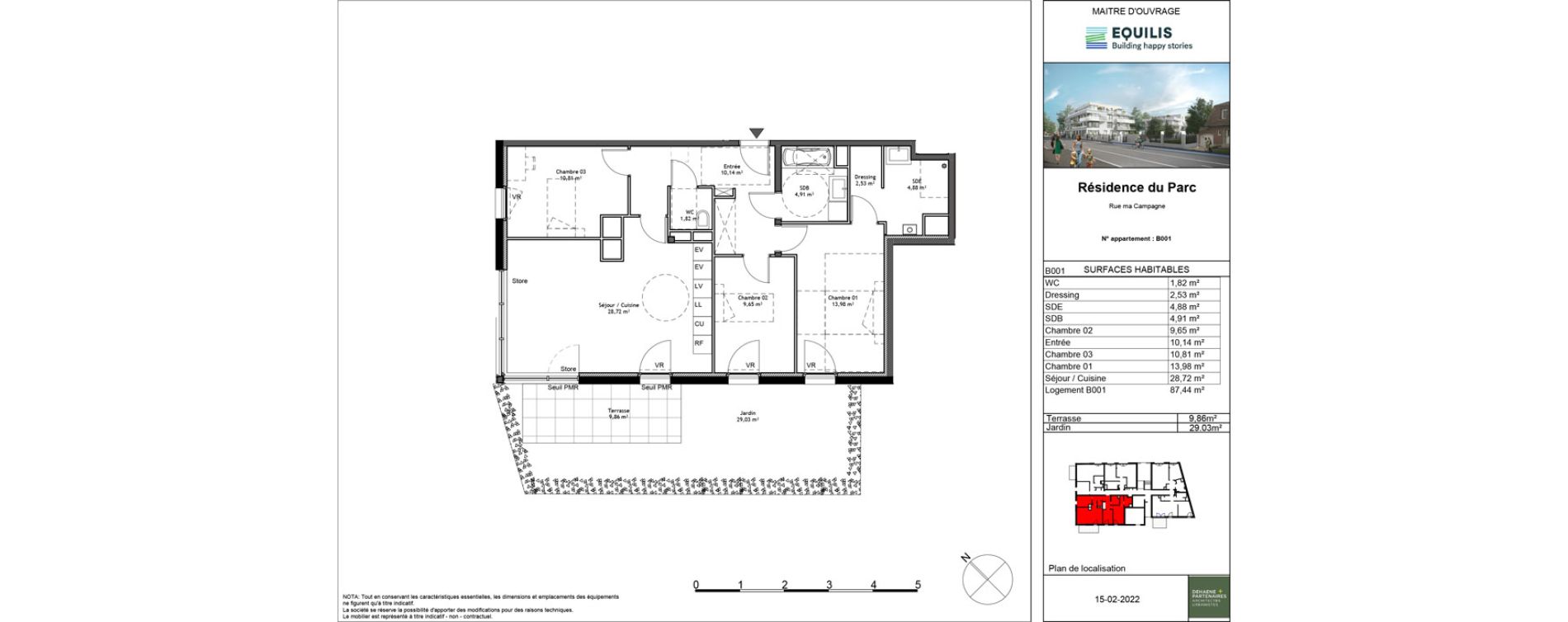 Appartement T4 de 87,44 m2 &agrave; Tourcoing Flocon - blanche porte